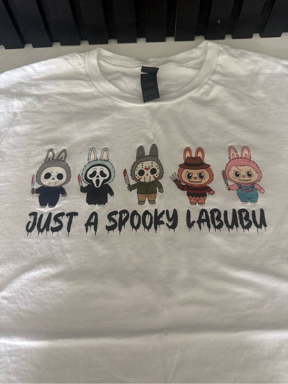 White 'Just a Spooky Labubu' Graphic Tee